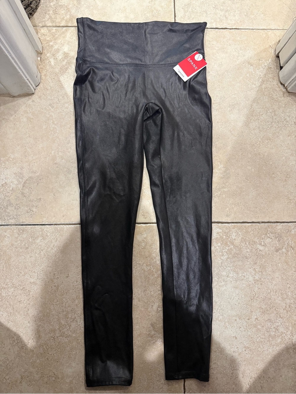 BNWT SPANX Black Faux Leather High Rise Leggings